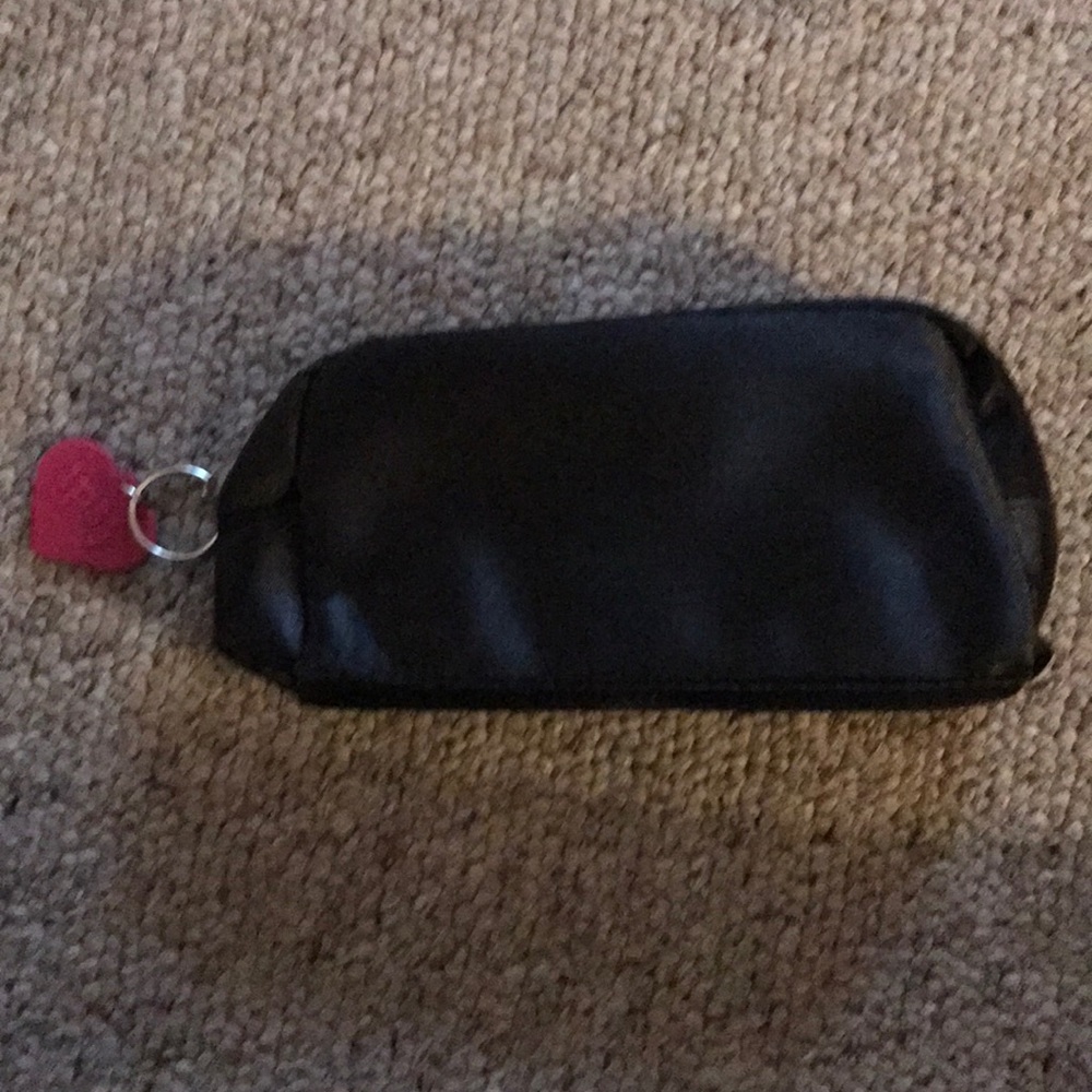Ipsy black and plum satin cosmetic case